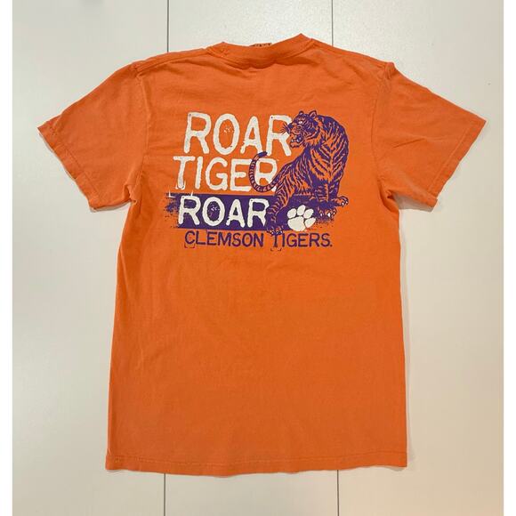 CLEMSON TIGERS Comfort Colors T Shirt Roar Tigers Roar Orange Adult Size S (123) - Picture 1 of 8